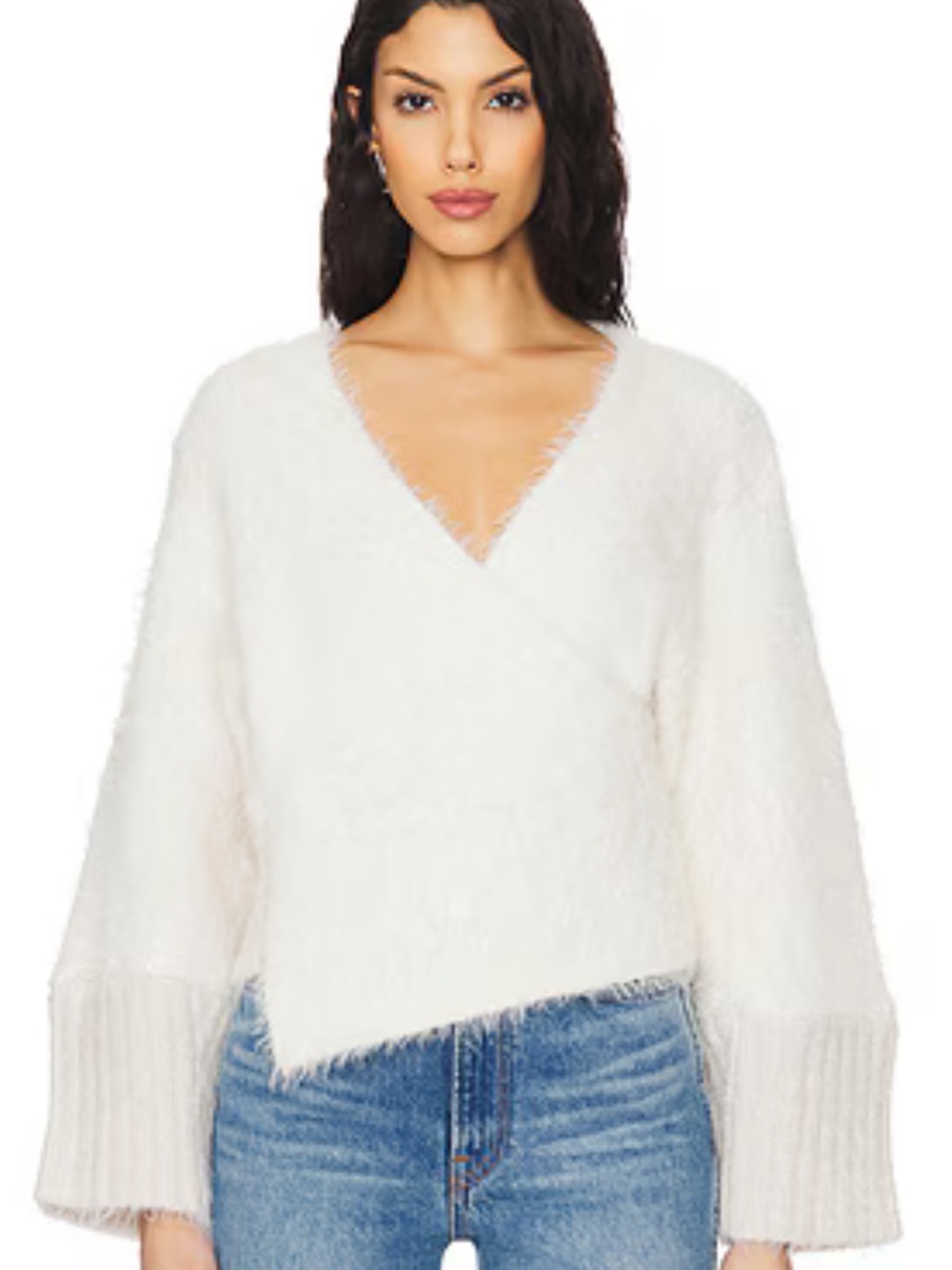 NWT Free People x REVOLVE Cozy Wrap Pullover in Gardenia Combo